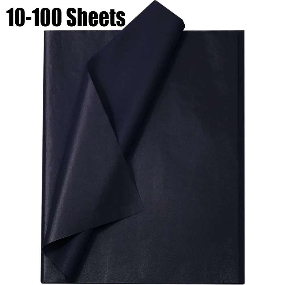Flower Wrap Kraft - 10-100장 검정색 티슈 포장지, 선물 포장,