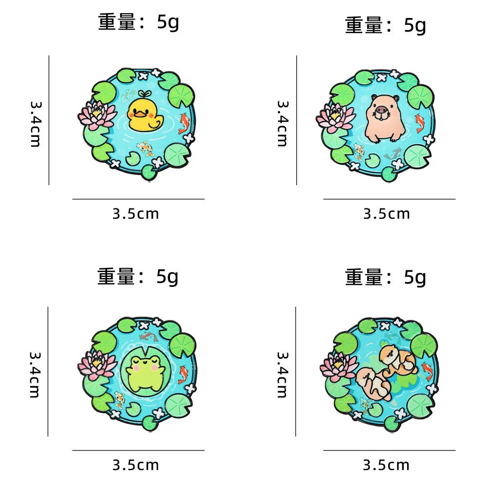 만화 캐릭터 수영장 동물 에나멜 브로치, 깃털 핀, 기 - Flower Frog Pin 리뷰 및 가격