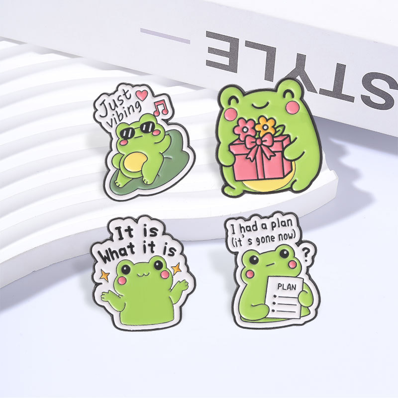 만화 동물 에나멜 브로치 라펠 핀 오리 책 거위 하트  - Flower Frog Pin 리뷰 및 가격