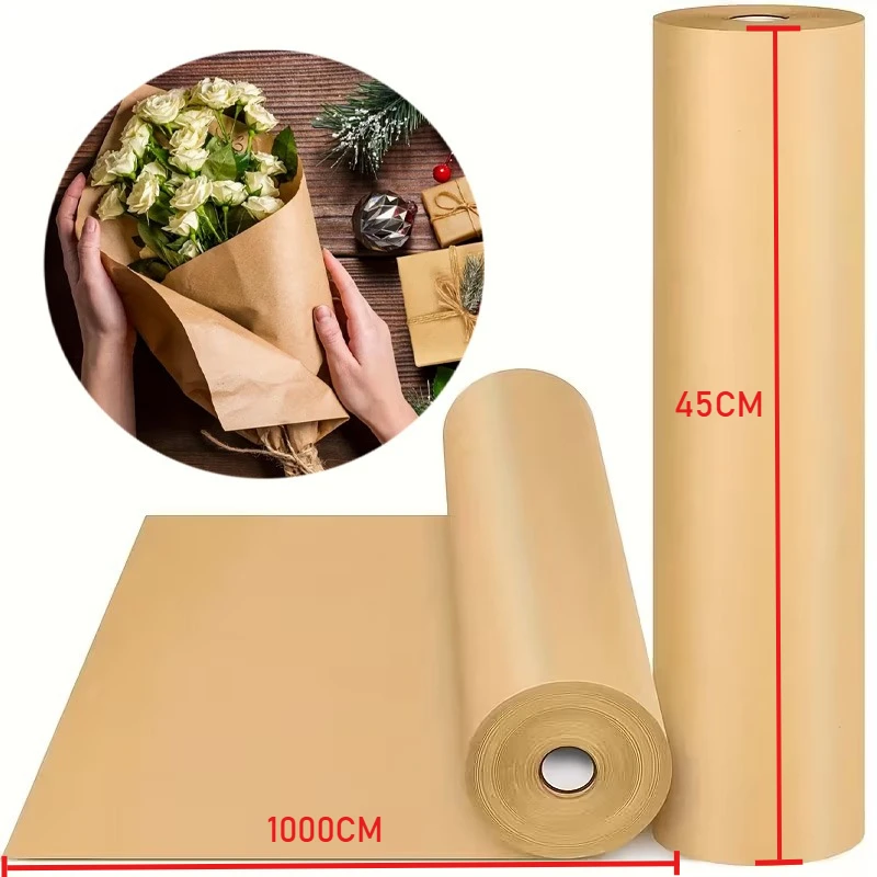 45CM*1000CM 갈색 크래프트 포장지 롤 꽃다발  - Flower Wrap Kraft 리뷰 및 가격