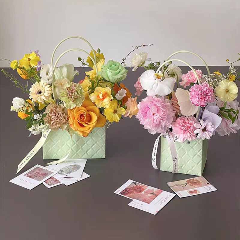 휴대용 꽃 포장 상자, 웨딩 장식 선물 가방, 핸드백  - Flower Wrap Kraft 리뷰 및 가격