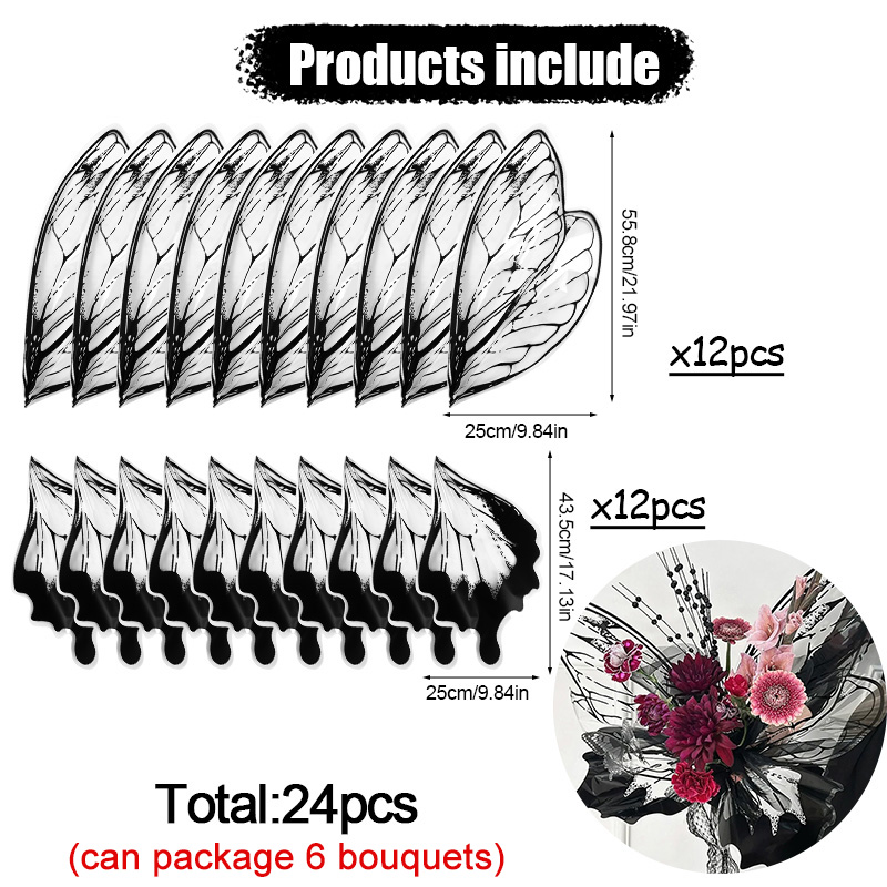 24Pcs 나비 날개 모양 꽃 포장지 부케 포장 재료  - Flower Wrap Kraft 리뷰 및 가격