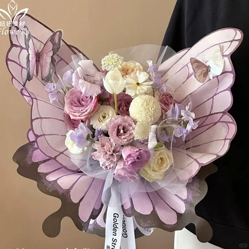 24Pcs 나비 날개 모양 꽃 포장지 부케 포장 재료  - Flower Wrap Kraft 리뷰 및 가격